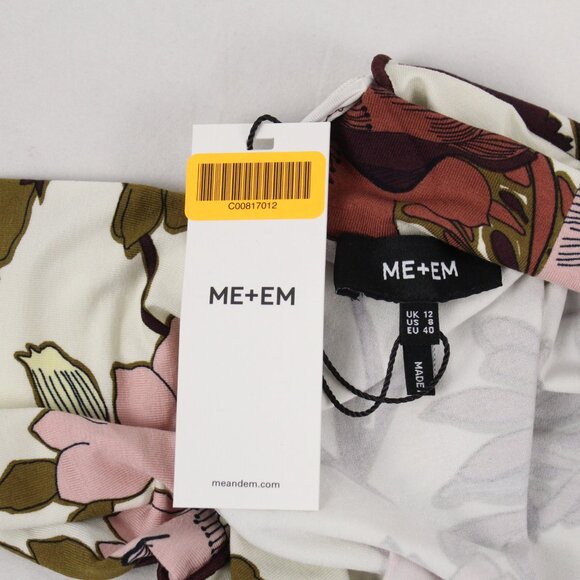 ME+EM Scribble High Neck Floral Print Maxi Dress in Cream Multi - Size 8 - NWT - Picture 7 of 9
